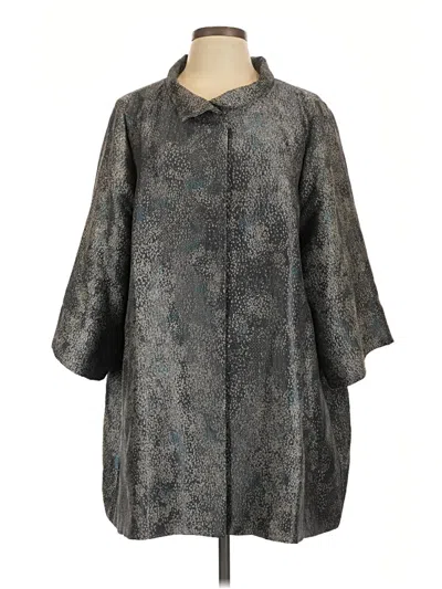 Pre-owned Eileen Fisher Coat In Gray