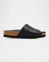 Eileen Fisher Edge Womens Leather Thong Sandals In Black