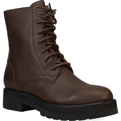 Eileen Fisher Coin Lace-up Combat Boot In Wren