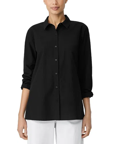 EILEEN FISHER COLLARED BUTTON FRONT SHIRT