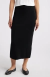 Eileen Fisher Cord Pencil Skirt In Black