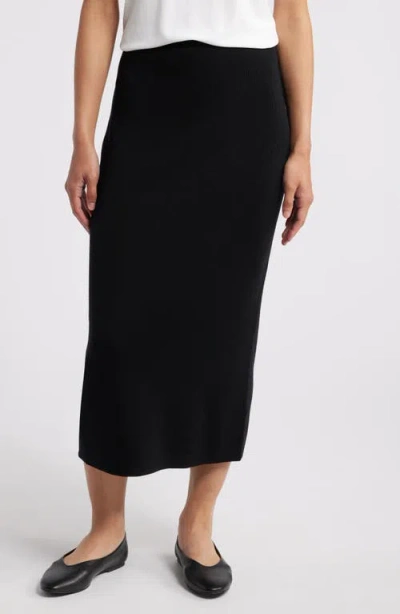 Eileen Fisher Cord Pencil Skirt In Black
