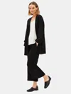 Eileen Fisher Corded Tencel Bracelet-sleeve Jacket In Black