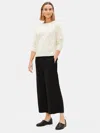 Eileen Fisher Corded Tencel Wide-leg Cropped Pant In White