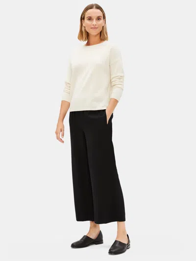 Eileen Fisher Corded Tencel Wide-leg Cropped Pant In White