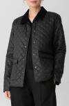 Eileen Fisher Corduroy Collar Quilted Jacket In Black