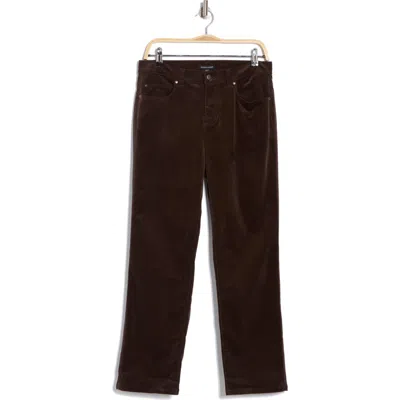 Eileen Fisher Corduroy High Waist Straight Leg Pants In Coffee