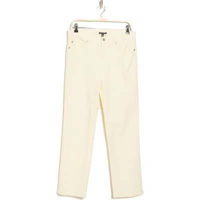 Eileen Fisher Corduroy High Waist Straight Leg Pants In Soft White