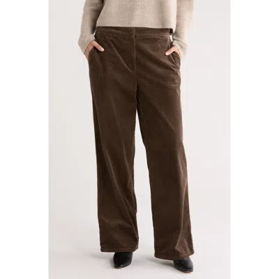 Eileen Fisher Corduroy Wide Leg Pants In Brown