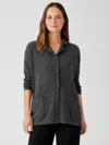 Eileen Fisher Cotton And Recycled Cashmere Cardigan In Gray