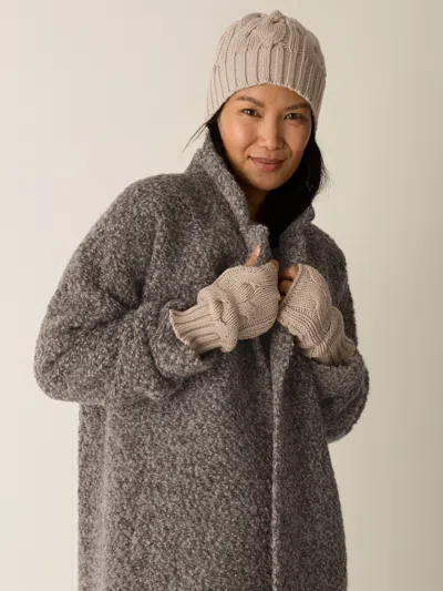 Eileen Fisher Cotton & Recycled Cashmere Glovelettes In Black