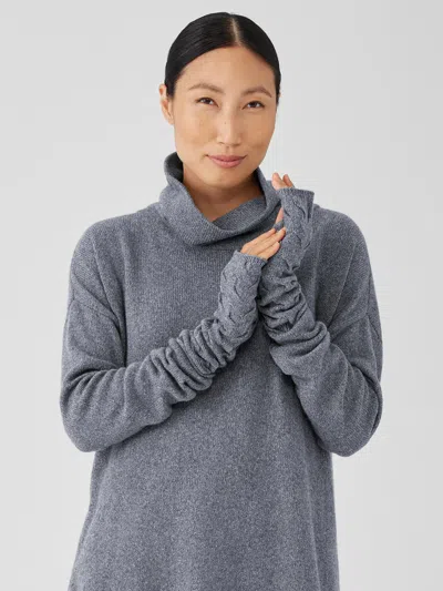 Eileen Fisher Cotton And Recycled Cashmere Glovelettes In Gray