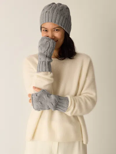 Eileen Fisher Cotton & Recycled Cashmere Glovelettes In Moon