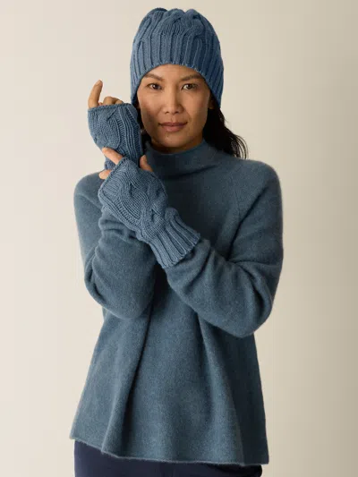 Eileen Fisher Cotton & Recycled Cashmere Glovelettes In Sea Spray
