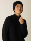 Eileen Fisher Cotton And Recycled Cashmere Hat In Black