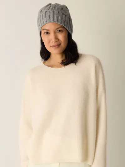 Eileen Fisher Cotton And Recycled Cashmere Hat In Moon
