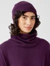 Eileen Fisher Cotton And Recycled Cashmere Hat In Purple