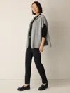 Eileen Fisher Cotton And Recycled Cashmere Hooded Poncho In Gray