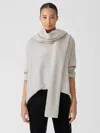 Eileen Fisher Cotton And Recycled Cashmere Hooded Scarf In Gray