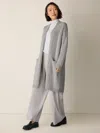 Eileen Fisher Cotton & Recycled Cashmere Long Cardigan In Gray