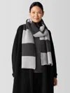 Eileen Fisher Cotton And Recycled Cashmere Scarf In Gray