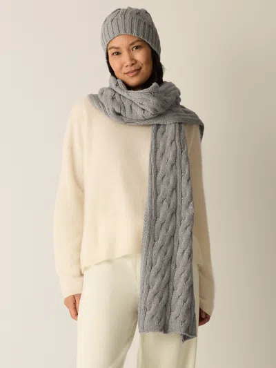 Eileen Fisher Cotton & Recycled Cashmere Scarf In Gray