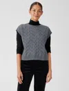 Eileen Fisher Cotton And Recycled Cashmere Square Top In Gray