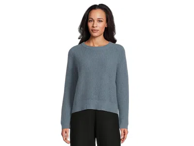 Eileen Fisher Cotton And Recycled Cashmere T Crew Neck Sweater In Gray