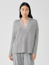 Eileen Fisher Cotton And Recycled Cashmere Top In Gray