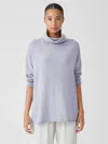 Eileen Fisher Cotton And Recycled Cashmere Turtleneck Top In Purple
