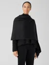 Eileen Fisher Cotton And Recycled Cashmere Wrap In Black