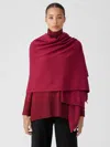 Eileen Fisher Cotton And Recycled Cashmere Wrap In Burgundy