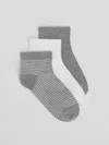 Eileen Fisher Cotton Ankle Sock 3-pack In Multi