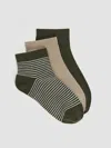 Eileen Fisher Cotton Ankle Sock 3-pack In Multi