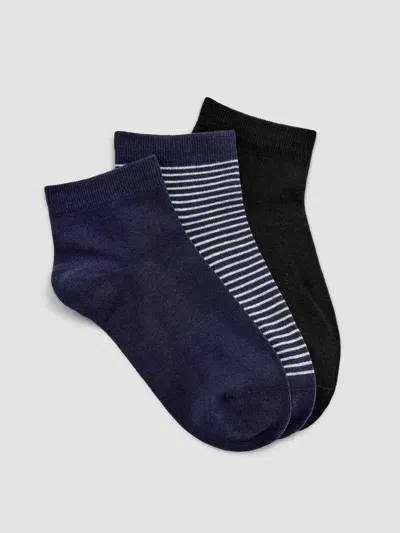 Eileen Fisher Cotton Ankle Sock 3-pack In Bayleaf