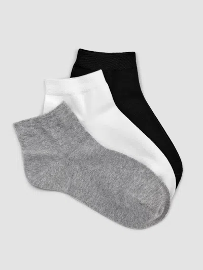 Eileen Fisher Cotton Ankle Sock 3-pack In Black