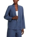 Eileen Fisher Organic Cotton Longline Blazer In Ocean