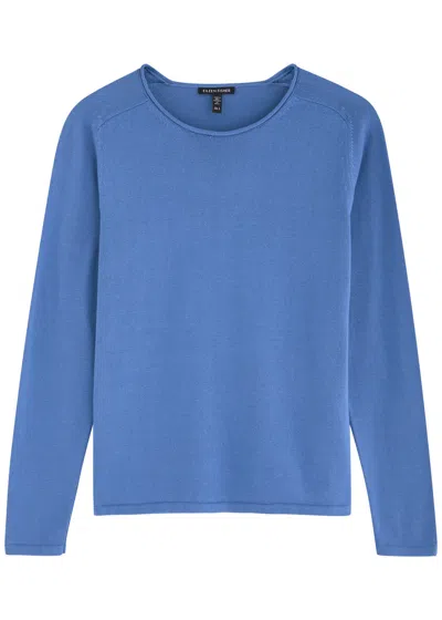 Eileen Fisher Cotton-blend Jumper In Blue