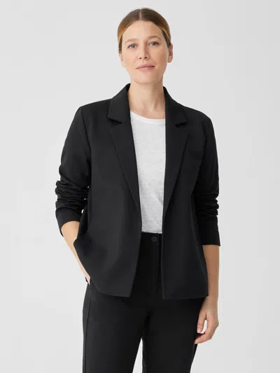 Eileen Fisher Cotton Blend Ponte Blazer In Black