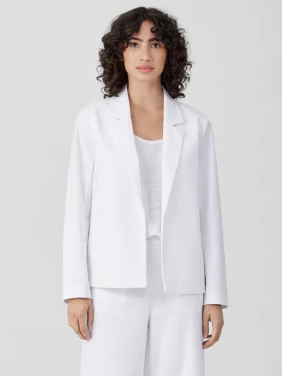 Eileen Fisher Cotton Blend Ponte Blazer In White