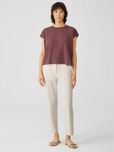 Eileen Fisher Cotton Blend Ponte High-waisted Slim Pant