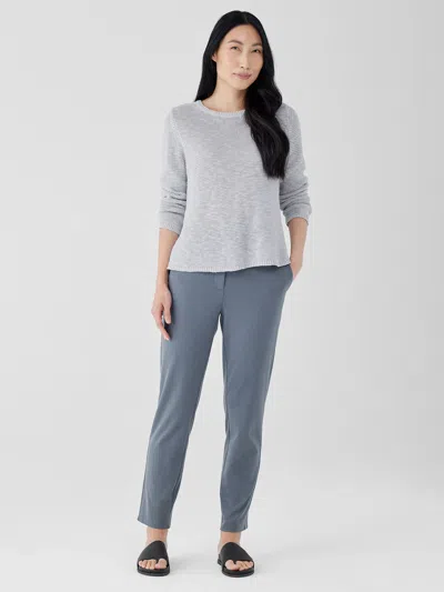 Eileen Fisher Cotton Blend Ponte High-waisted Slim Pant In Gray