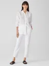 Eileen Fisher Cotton Blend Ponte High-waisted Slim Pant In White