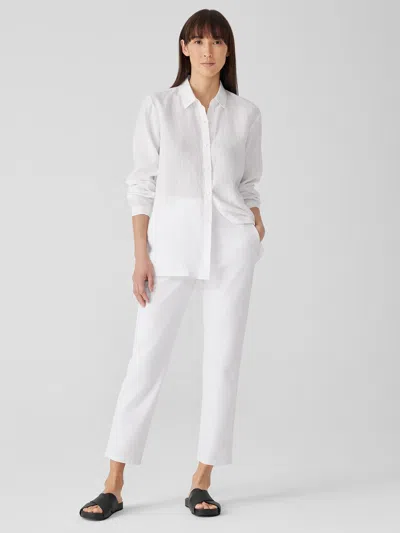 Eileen Fisher Cotton Blend Ponte High-waisted Slim Pant In White