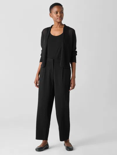 Eileen Fisher Cotton Blend Ponte Lantern Trouser Pant In Black