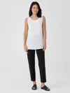 Eileen Fisher Cotton Blend Ponte Tapered Pant In Black