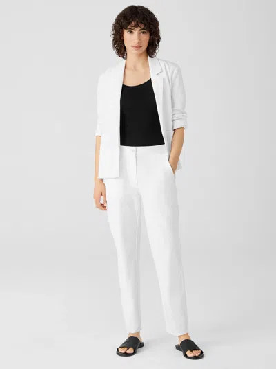 Eileen Fisher Cotton Blend Ponte Slim Pant In White