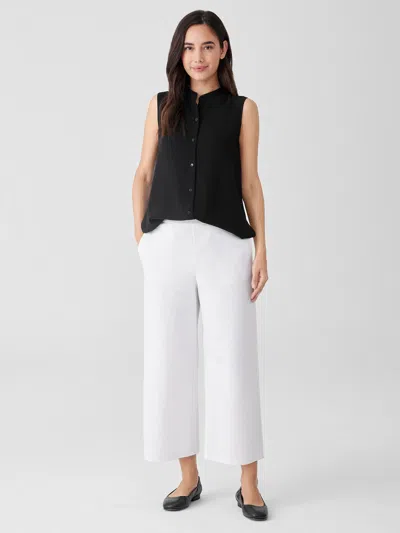 Eileen Fisher Cotton Blend Ponte Wide-leg Pant In White