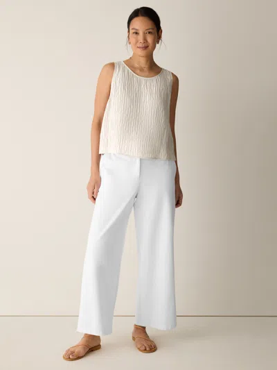 Eileen Fisher Cotton Blend Ponte Wide-leg Trouser In White