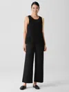 Eileen Fisher Melange Boiled Wool Jersey Wide-leg Pant In Regenerative Wool In Black